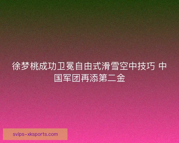 徐梦桃成功卫冕自由式滑雪空中技巧 中国军团再添第二金